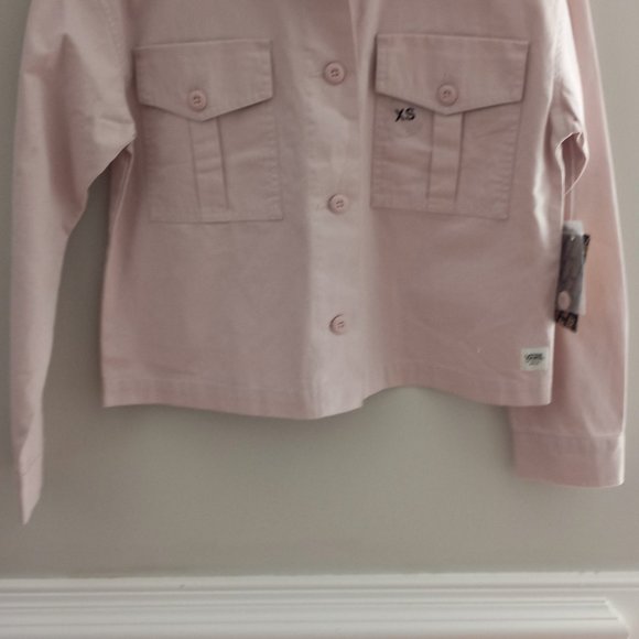 'VANS' OFF THE WALL Pastel Pink Cropped Jacket Size XS/S 100% Cotton NWT - Picture 2 of 14